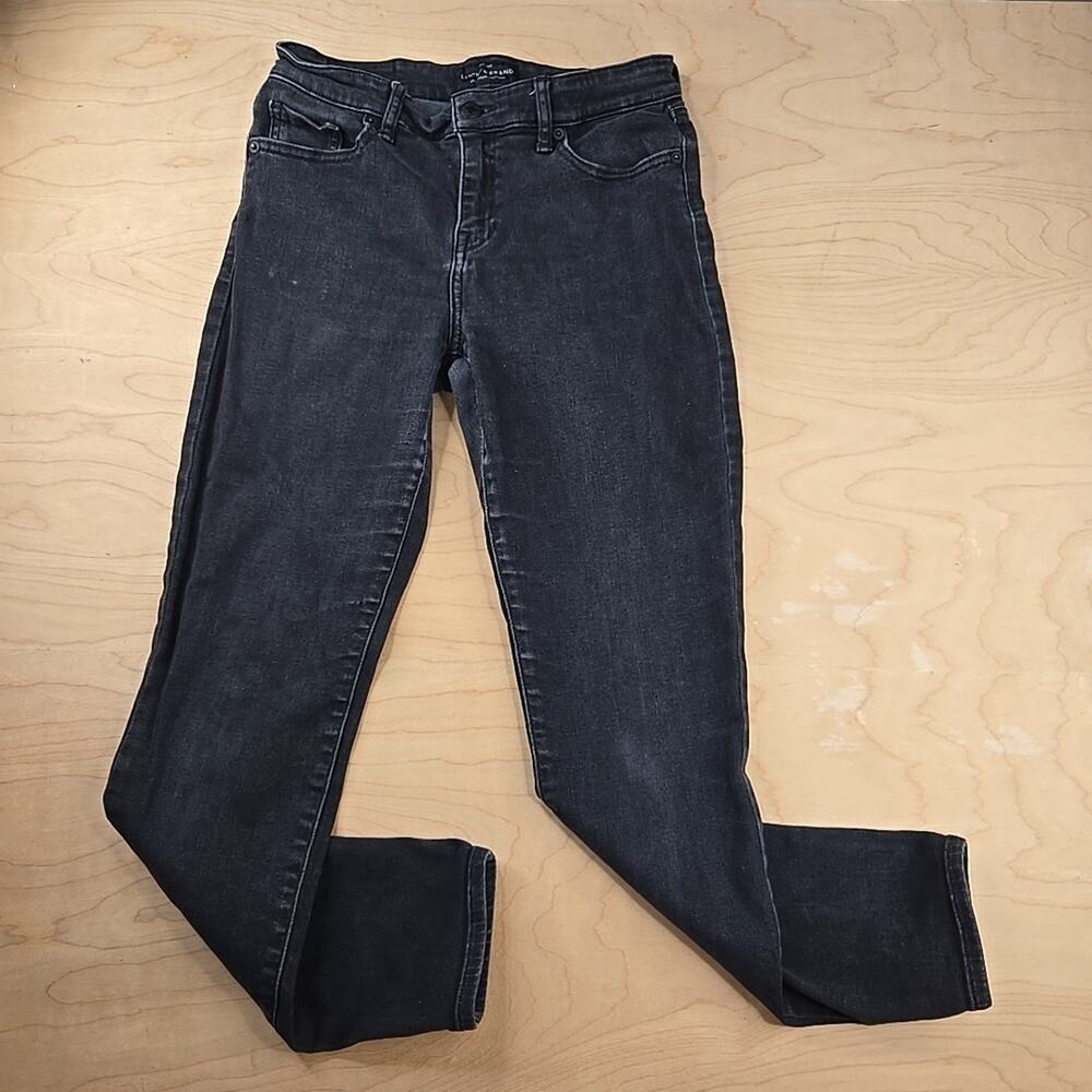 Lucky Brand Ava Skinny Ankle Jeans 8/29 Black Mid Rise Stretch Denim